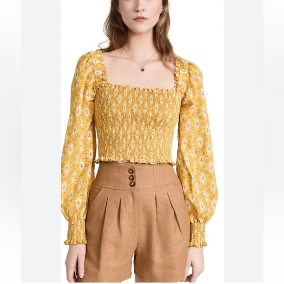 Veronica Beard Tops - Veronica Beard Emerie Top in Sun Multi Sz 6 Smocked Crop
